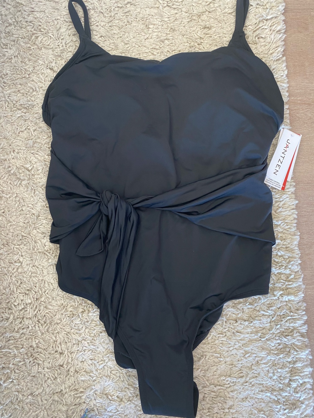 Jantzen Black One-Piece Swimsuit with Waist Tie